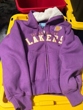 Purple Sherpa-Lined Los Angeles Lakers Zip Hoodie